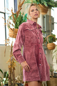 WASHED CORDUROY MINI DRESS - 1985 the VAULT Boutique