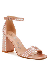 Klebba Pearls Embellished Satin Sandals - 1985 the VAULT Boutique