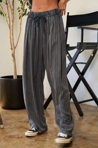 Stripe Button Down Shirt and Long Pants Set - 1985 the VAULT Boutique