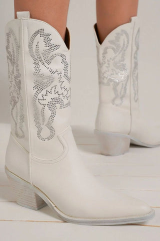 Beast Fashion Rhinestone Detail Point Toe Boots - 1985 the VAULT Boutique