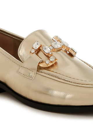 Dendron Diamante Horsebit Metallic Loafers - 1985 the VAULT Boutique