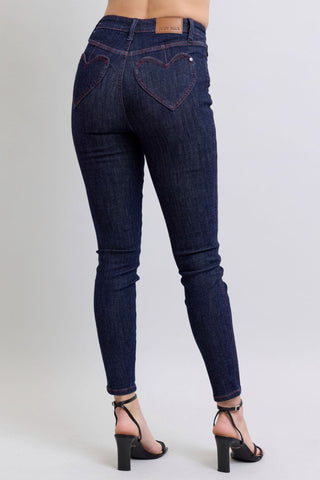 Judy Blue Full Size Heart Shaped Back Pockets Skinny Jeans - 1985 the VAULT Boutique