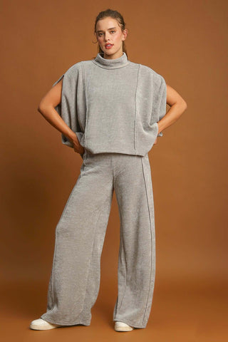 Umgee Elastic Waist Wide Leg Pants - 1985 the VAULT Boutique