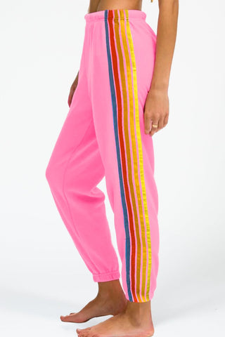 Contrast Striped Elastic Waist Active Pants - 1985 the VAULT Boutique