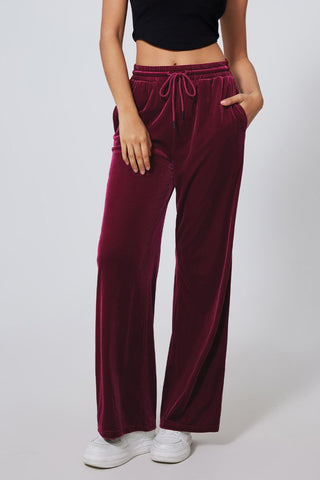 Drawstring Waist Wide Leg Active Pants - 1985 the VAULT Boutique