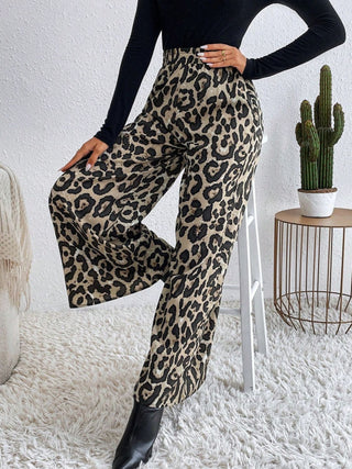 Printed Elastic Waist Wide Leg Pants - 1985 the VAULT Boutique