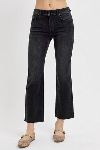 RISEN Tummy Control Mid Rise Crop Straight Jeans - 1985 the VAULT Boutique