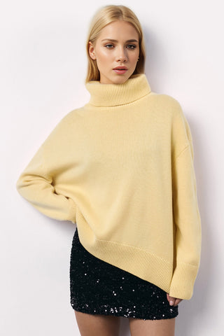 Basic Bae Turtleneck Long Sleeve Dropped Shoulder Sweater - 1985 the VAULT Boutique