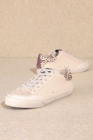 Gold Leopard Lace Up Star  Sneakers - 1985 the VAULT Boutique