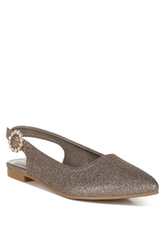 Giora Glitter Slingback Flat Sandals - 1985 the VAULT Boutique