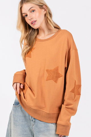 SAGE + FIG Star Patch Long Sleeve Sweatshirt - 1985 the VAULT Boutique