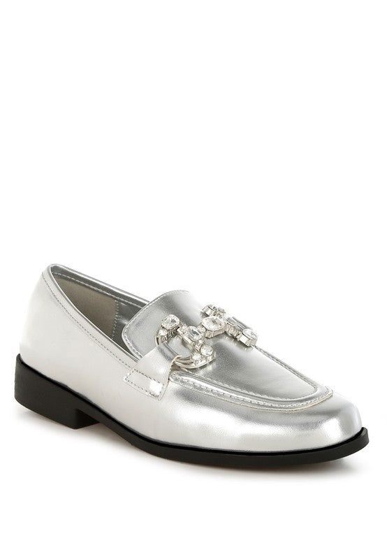 Dendron Diamante Horsebit Metallic Loafers - 1985 the VAULT Boutique