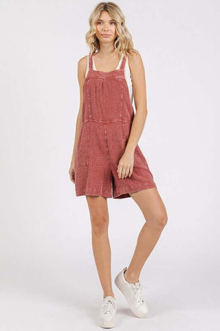 Mittoshop Textured Knotted Wide Strap Overalls - 1985 the VAULT Boutique