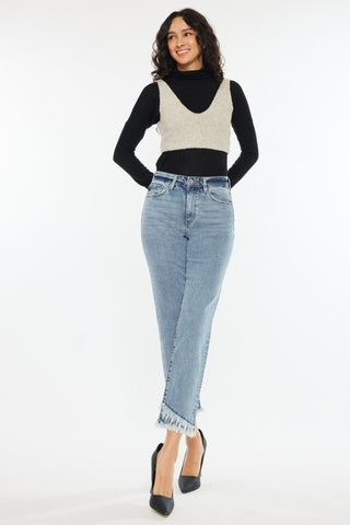 Kancan Raw Hem High Rise Straight Jeans - 1985 the VAULT Boutique