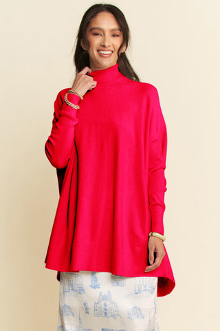 Davi & Dani High-Low Turtleneck Long Sleeve Knit Top - 1985 the VAULT Boutique