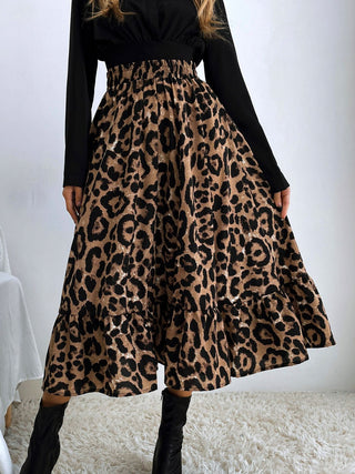 Printed Elastic Waist Midi Skirt - 1985 the VAULT Boutique