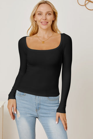 Square Neck Long Sleeve T-Shirt - 1985 the VAULT Boutique