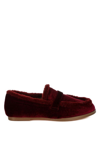 Bastian Fur Detail Velvet Loafers - 1985 the VAULT Boutique