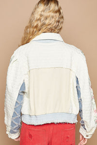 POL Embroidered Sleeve Raw Edge Quilted Jacket - 1985 the VAULT Boutique