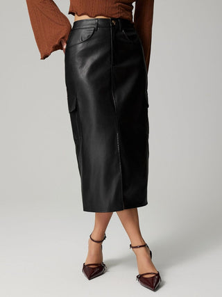 Slit Midi Skirt with Pockets - 1985 the VAULT Boutique