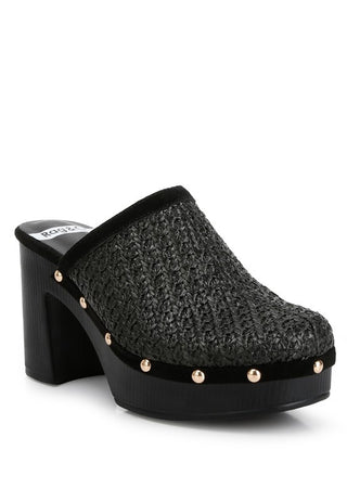 Jeydena Raffia Platform Clogs - 1985 the VAULT Boutique