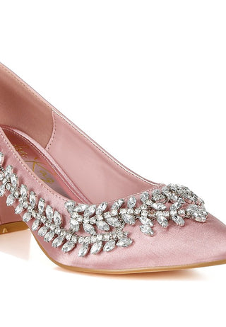 Abatina Satin Diamante Embellished Pumps - 1985 the VAULT Boutique