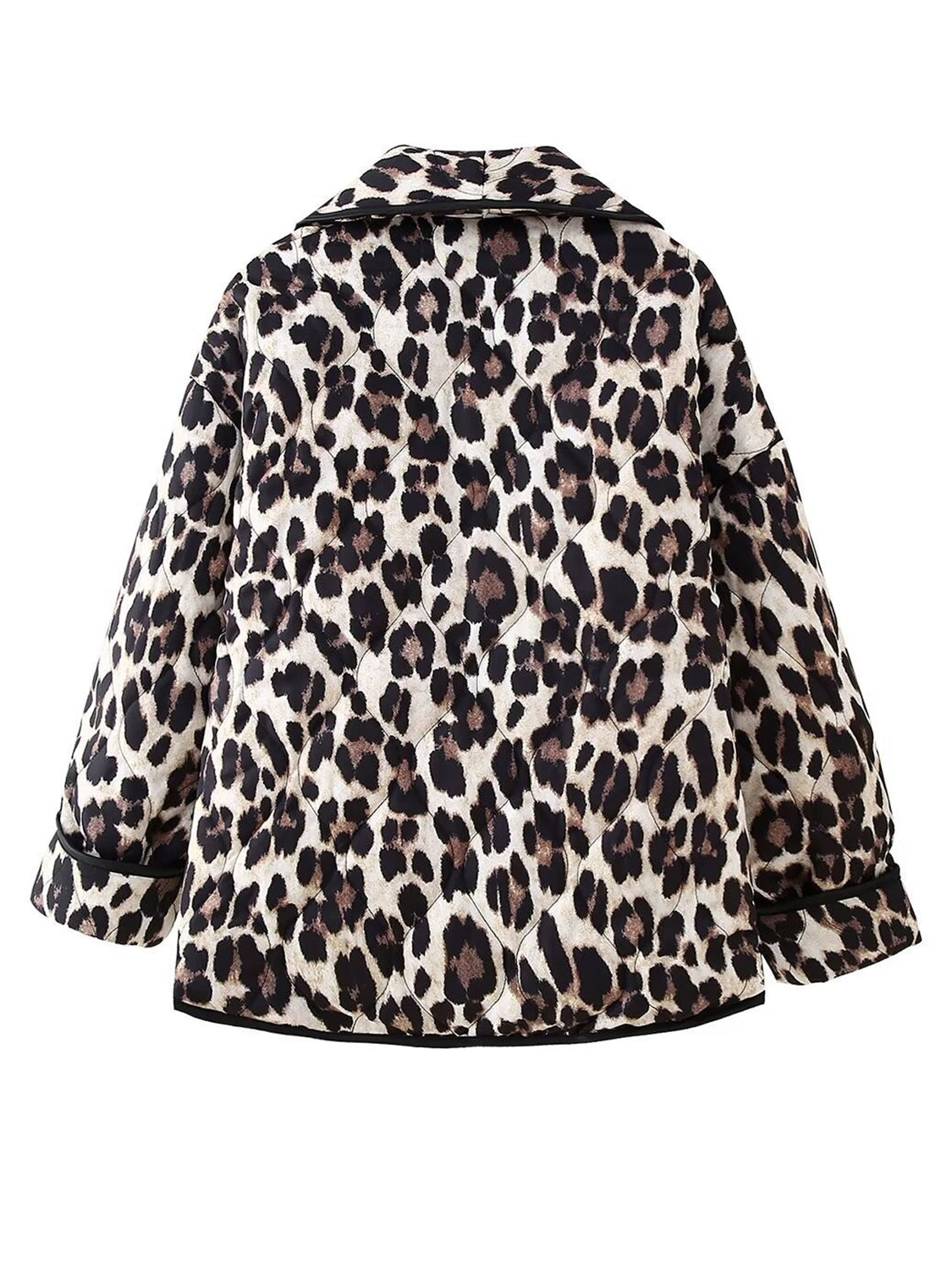 Leopard Open Front Long Sleeve Outerwear - 1985 the VAULT Boutique