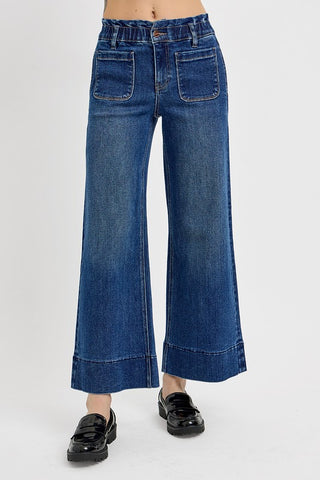 RISEN Elastic Band Wide Leg Jeans - 1985 the VAULT Boutique