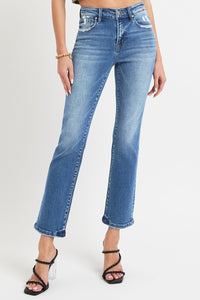 RISEN Full Size Mid Rise Ankle Straight Jeans with Pockets - 1985 the VAULT Boutique