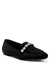 Kyari Velvet Diamante Strap Loafers - 1985 the VAULT Boutique