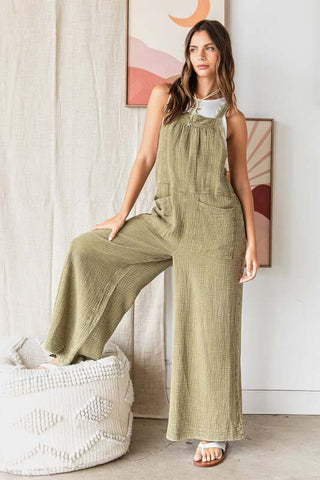 Mittoshop Textured Wide Leg Overalls - 1985 the VAULT Boutique