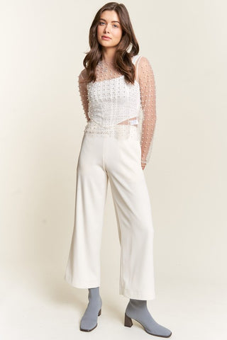 Davi & Dani Wide Leg Mid-Rise Pants - 1985 the VAULT Boutique