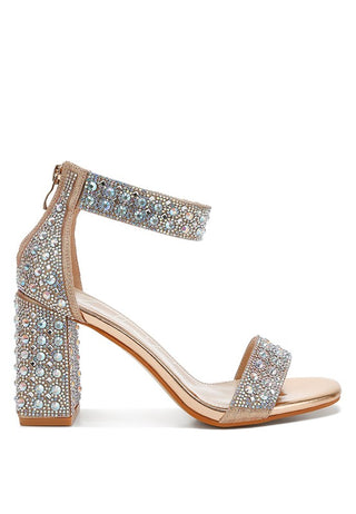 Cady Rhinestones And Sequins Block Sandals - 1985 the VAULT Boutique