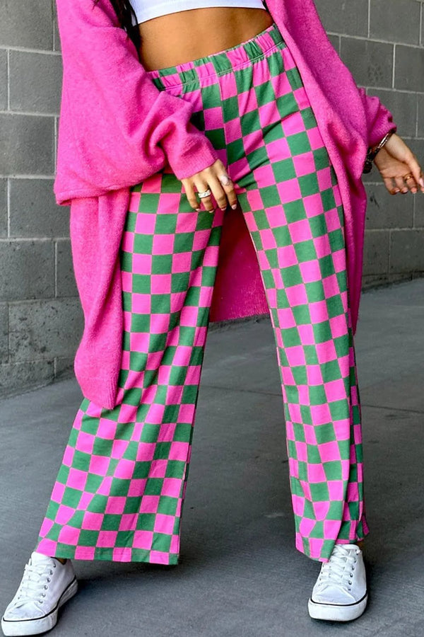 Checkered Wide Leg Pants - 1985 the VAULT Boutique