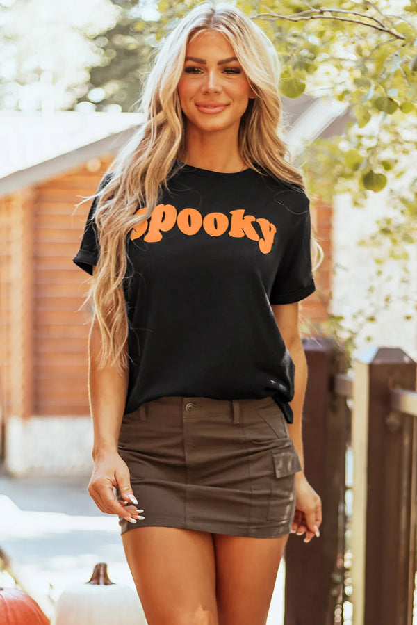 SPOOKY Round Neck Short Sleeve T-Shirt - 1985 the VAULT Boutique