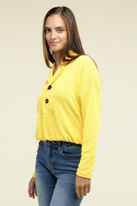 Textured Line Elastic Waist Pullover Top - 1985 the VAULT Boutique