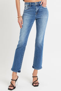 RISEN Full Size Mid Rise Ankle Straight Jeans with Pockets - 1985 the VAULT Boutique