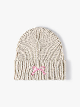 Embroidered Bow Knit Hat - 1985 the VAULT Boutique