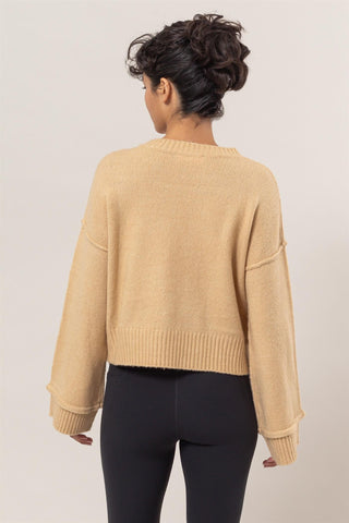 HYFVE Round Neck Dropped Shoulder Ribbed Sweater - 1985 the VAULT Boutique