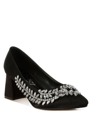 Abatina Satin Diamante Embellished Pumps - 1985 the VAULT Boutique