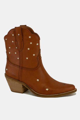 Beast Fashion Faux Leather Star-Shaped Cutouts Point Toe Boots - 1985 the VAULT Boutique