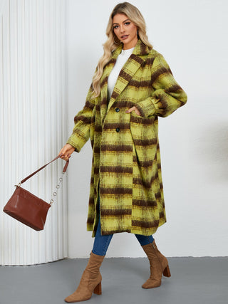 Contrast Double-Breasted Long Sleeve Longline Coat - 1985 the VAULT Boutique