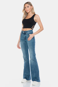 Judy Blue Full Size Tummy Control Cut Hem Flare Jeans - 1985 the VAULT Boutique