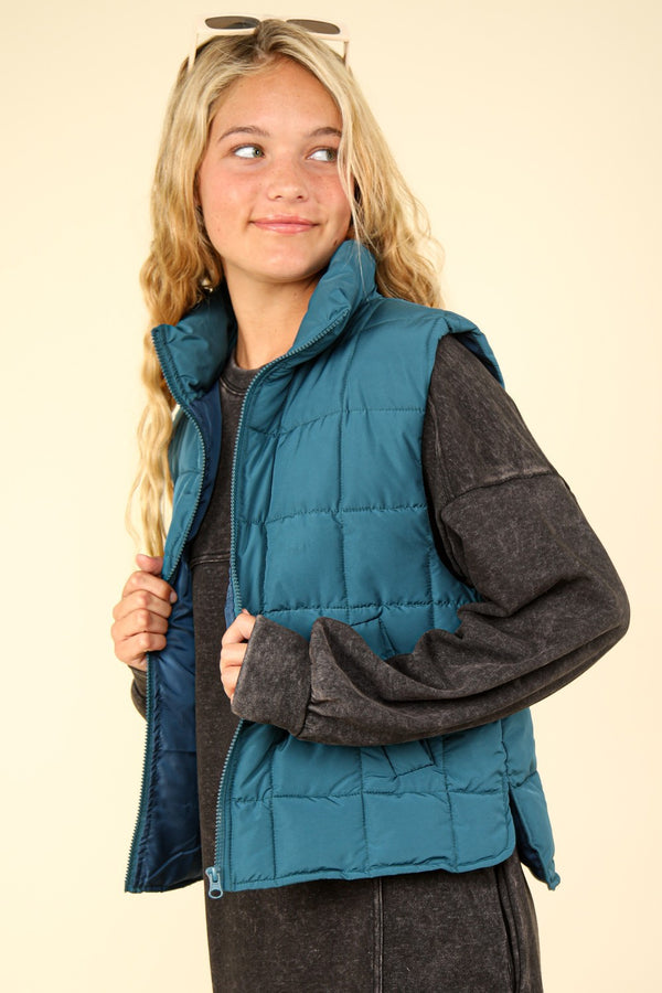 VERY J Zip Up Puffer Padded Warm Vest - 1985 the VAULT Boutique