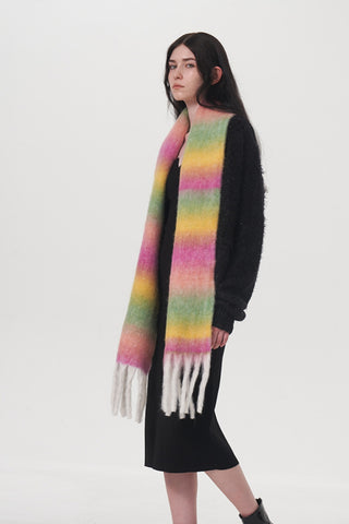 Fringe Gradient Thermal Scarf - 1985 the VAULT Boutique