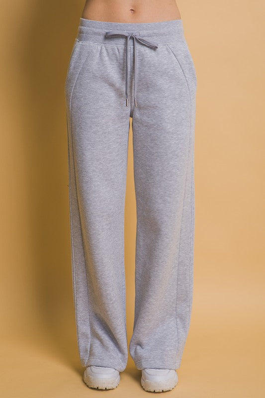 Love Tree Drawstring Wide Leg Sweatpants with Pockets - 1985 the VAULT Boutique