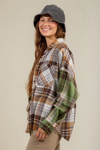 Plaid Collared Neck Long Sleeve Shirt - 1985 the VAULT Boutique