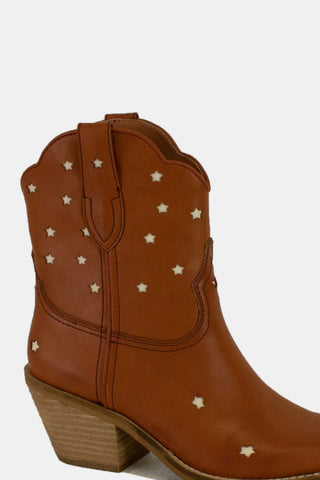 Beast Fashion Faux Leather Star-Shaped Cutouts Point Toe Boots - 1985 the VAULT Boutique