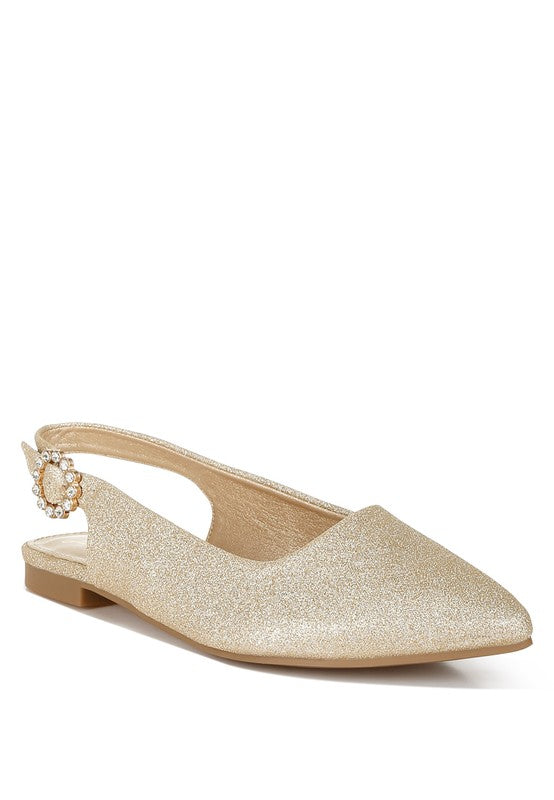 Giora Glitter Slingback Flat Sandals - 1985 the VAULT Boutique