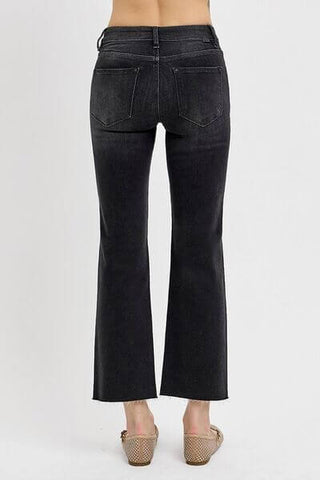 RISEN Tummy Control Mid Rise Crop Straight Jeans - 1985 the VAULT Boutique